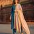 Peach solid colour orgenza silk fabric thred embrodery dupatta