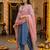 Pestal pink solid colour orgenza silk fabric thred embrodery dupatta