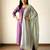 Light green solid colour orgenza silk fabric thred embrodery dupatta