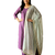 Light green solid colour orgenza silk fabric thred embrodery dupatta