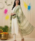 Printed orgenza silk silver gold lampi  lace work dupatta
