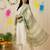 Printed orgenza silk silver gold lampi  lace work dupatta