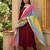 Printed orgenza silk silver gold lampi  lace work dupatta