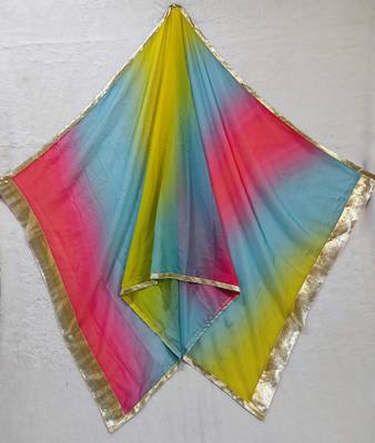Printed orgenza silk silver gold lampi  lace work dupatta 4