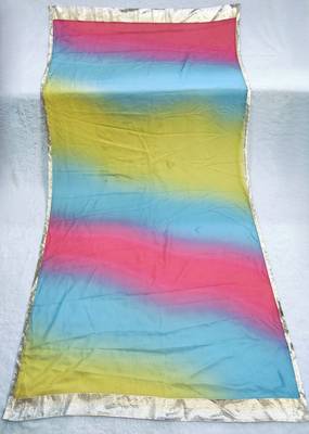 Printed orgenza silk silver gold lampi  lace work dupatta 5