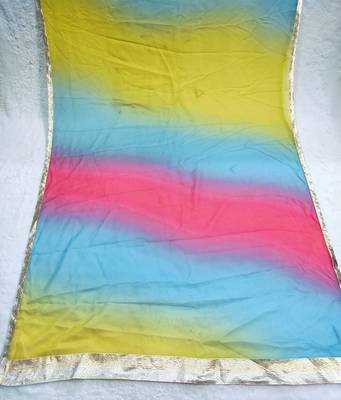 Printed orgenza silk silver gold lampi  lace work dupatta 6