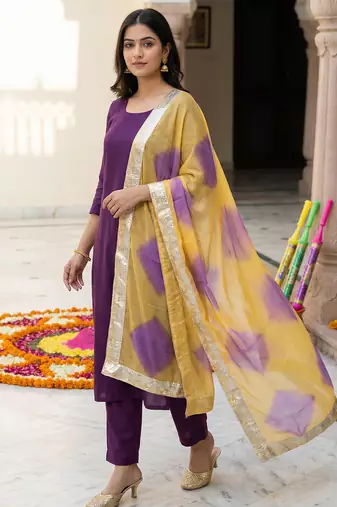 Printed orgenza silk silver gold lampi  lace work dupatta