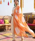 Printed orgenza silk silver gold lampi  lace work dupatta