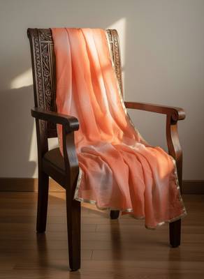 Printed orgenza silk silver gold lampi  lace work dupatta 4