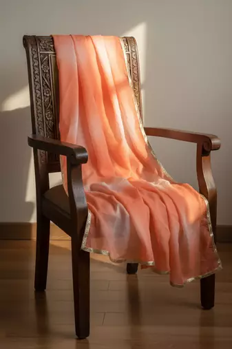 Printed orgenza silk silver gold lampi  lace work dupatta