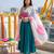 Printed orgenza silk silver gold lampi  lace work dupatta