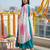 Printed orgenza silk silver gold lampi  lace work dupatta