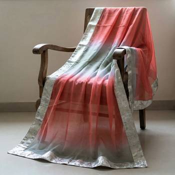 Printed orgenza silk silver gold lampi  lace work dupatta 3