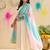 Printed orgenza silk silver gold lampi  lace work dupatta