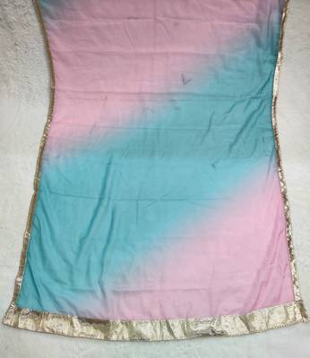 Printed orgenza silk silver gold lampi  lace work dupatta 6