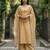 Golden colour orgenza silk fabric thred sequnce embrodery dupatta