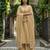 Golden colour orgenza silk fabric thred sequnce embrodery dupatta