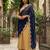 Blue colour orgenza silk fabric thred sequnce embrodery dupatta