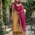 Pink colour orgenza silk fabric thred sequnce embrodery dupatta