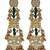Antique gold kundan polki long jhumka earrings with green beads & pearl drops