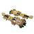 Antique gold kundan polki long jhumka earrings with green beads & pearl drops