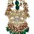Antique gold kundan polki long jhumka earrings with green beads & pearl drops