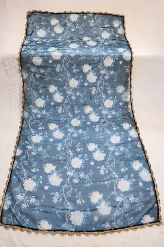 Printed orgenza silk multi sequnce lace work dupatta