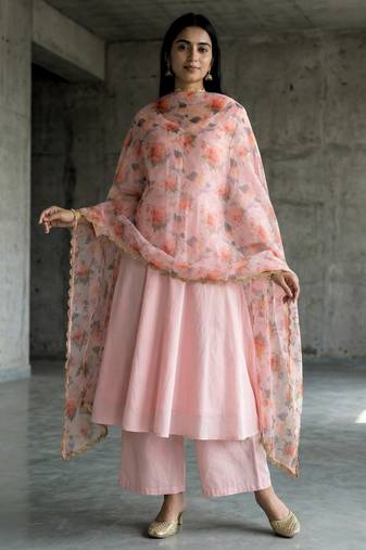 Printed orgenza silk multi sequnce lace work dupatta