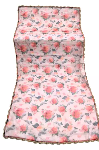 Printed orgenza silk multi sequnce lace work dupatta