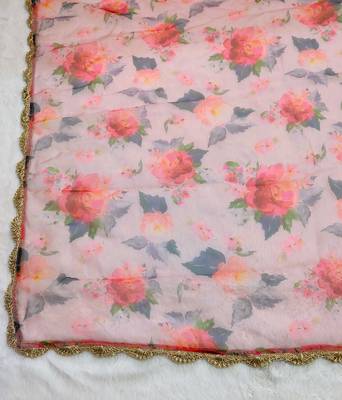 Printed orgenza silk multi sequnce lace work dupatta 6