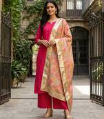 Printed orgenza silk multi sequnce lace work dupatta