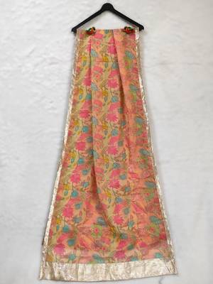 Printed orgenza silk multi sequnce lace work dupatta 3