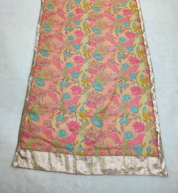 Printed orgenza silk multi sequnce lace work dupatta 4