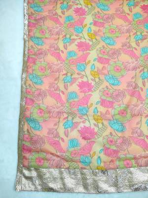 Printed orgenza silk multi sequnce lace work dupatta 5