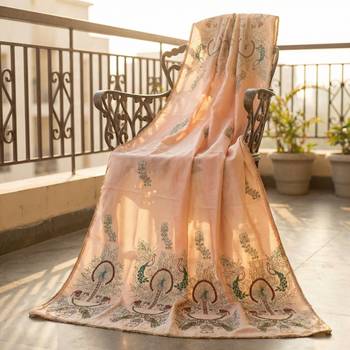 Printed orgenza silk multi sequnce lace work dupatta 2