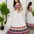White Navratri Georgette Lehenga Choli with Real Mirror Work