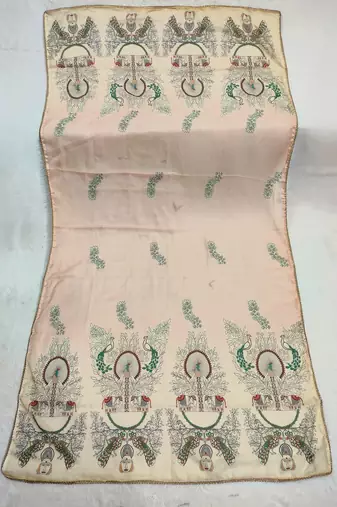 Printed orgenza silk multi sequnce lace work dupatta