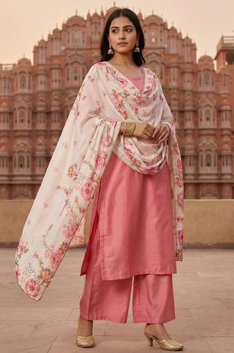 Printed orgenza silk multi sequnce lace work dupatta
