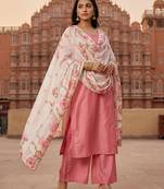 Printed orgenza silk multi sequnce lace work dupatta