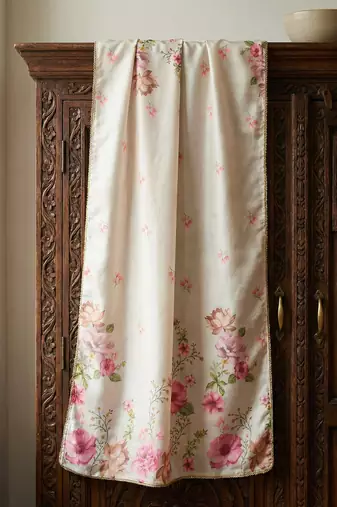 Printed orgenza silk multi sequnce lace work dupatta