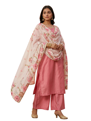 Printed orgenza silk multi sequnce lace work dupatta 6