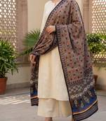 Printed raw cotton silk multi thred lace work stall dupatta