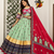 Mint Green Navratri Special Muslin Cotton Blend Chaniya Choli with Real Mirror Work