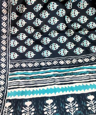 Printed raw cotton silk multi thred lace work stall dupatta 4