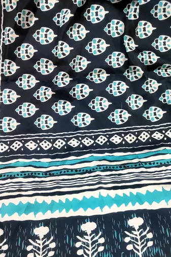 Printed raw cotton silk multi thred lace work stall dupatta