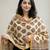 Printed raw cotton silk multi thred lace work stall dupatta