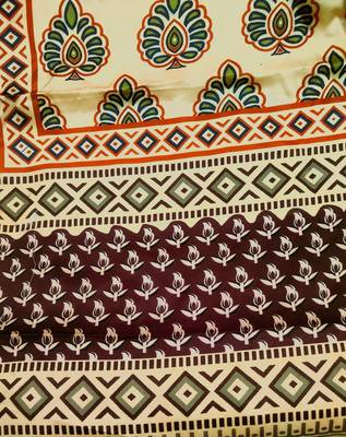 Printed raw cotton silk multi thred lace work stall dupatta 4