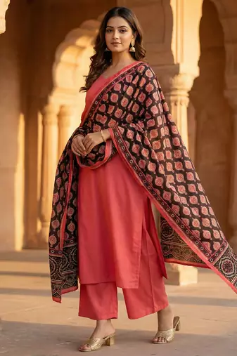Printed raw cotton silk multi thred lace work stall dupatta