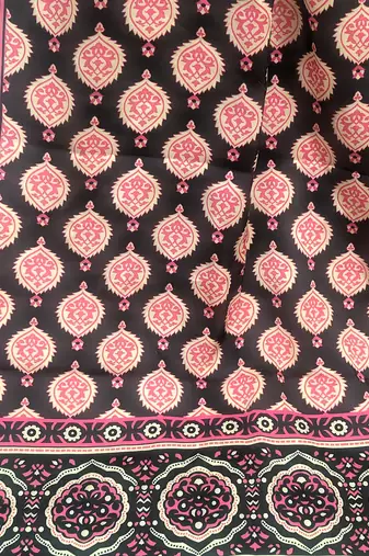 Printed raw cotton silk multi thred lace work stall dupatta