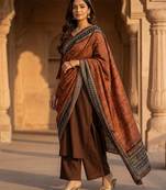 Printed raw cotton silk multi thred lace work stall dupatta